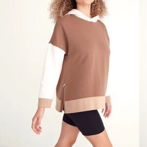 MWL Betterterry Side-Zip Hoodie Sweatshirt in Colorblock NWT ,S